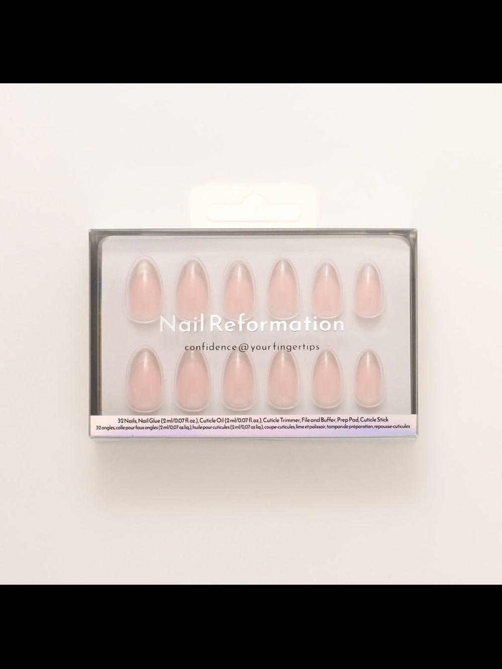 Nail Reformation Glass Slipper Short Almond Press-Ons - New in Box!